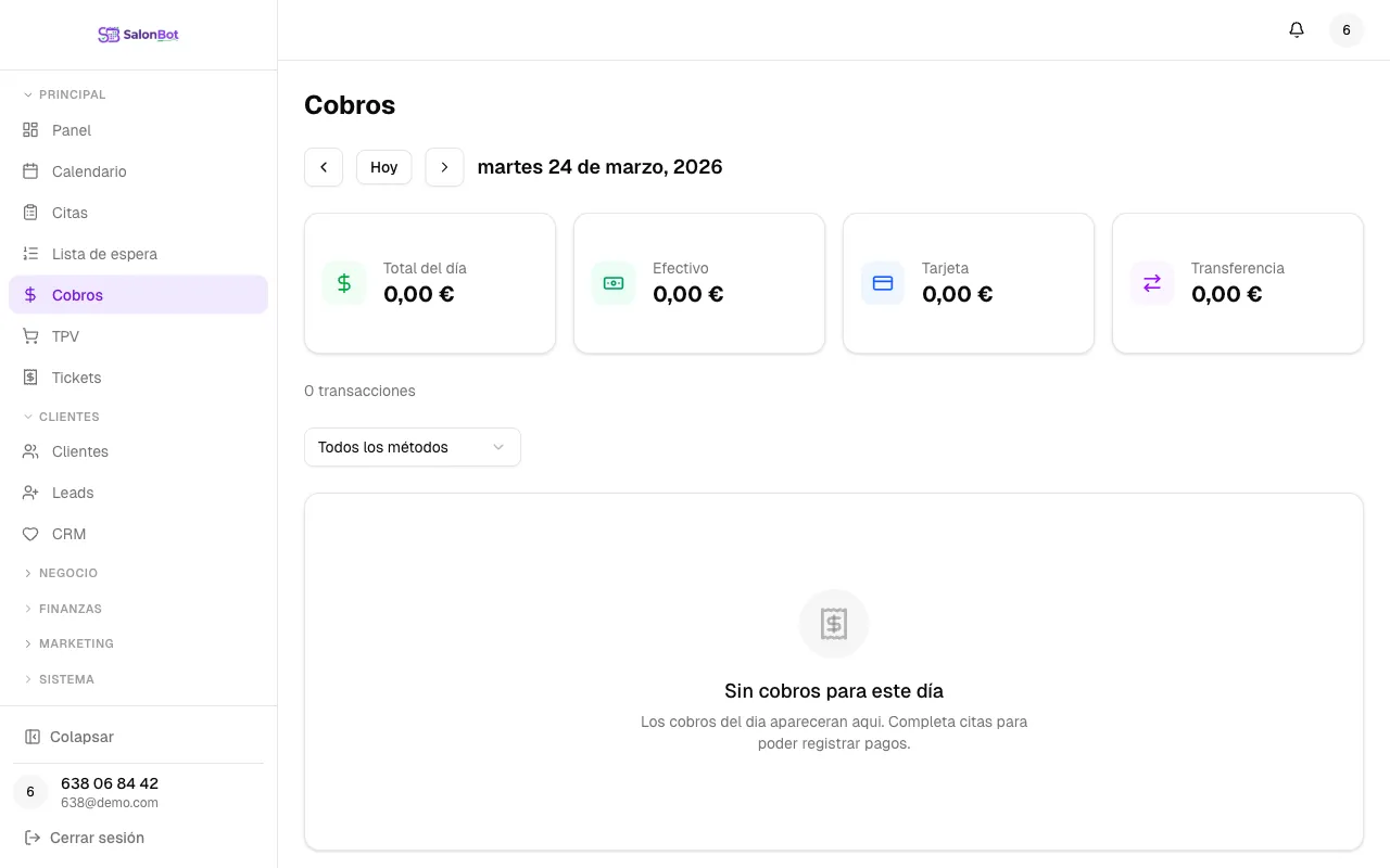 TPV y caja de SalonBot
